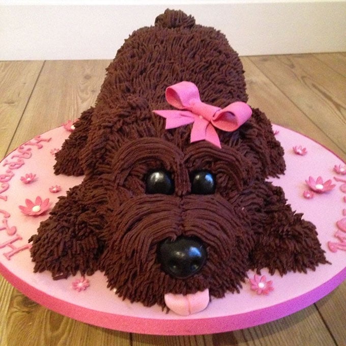 Realistic dog shaped cake fashion