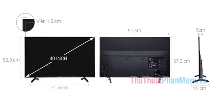 Standard TV Sizes: 40-inch, 50-inch, 55-inch, 60-inch, 65-inch