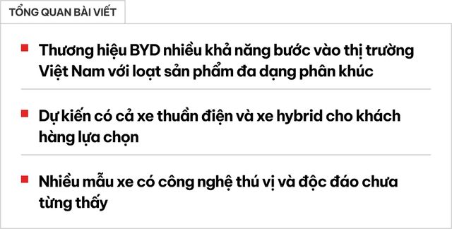 Dòng xe của BYD sẽ dễ dàng có mặt tại Việt Nam trong năm nay: Đa dạng phân khúc, công nghệ độc đáo, thậm chí có xe chạy dưới nước như thuyền - Ảnh 1.