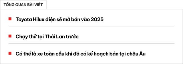 Toyota xác nhận sẽ sản xuất phiên bản điện của Hilux từ năm 2025.