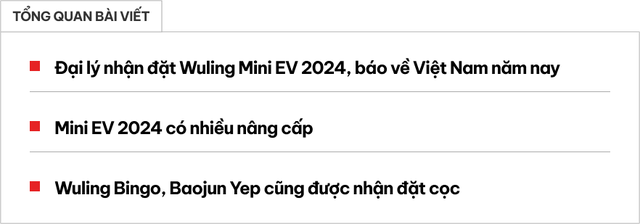 Đại lý nhận cọc cho Wuling Mini EV 2024, báo cáo sắp ra mắt tại Việt Nam: Thiết kế mới, có thể đi được 210km mỗi lần sạc, nâng cấp sức mạnh đấu với VF 3 - Hình 1.