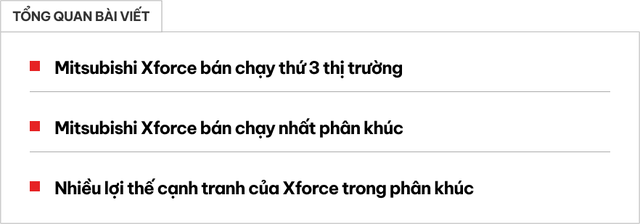 Mitsubishi Xforce được ưa chuộng từ tháng đầu ra mắt: Lọt vào top 3 xe bán chạy trên toàn quốc, vượt qua HR-V để trở thành ông vua của phân khúc doanh số - Ảnh 1.