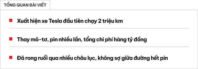 Chiếc xe Tesla đầu tiên vượt qua 2 triệu km: Mô-tơ đã được thay đổi 13 lần, pin thì đã thay 3 lần - Ảnh 1