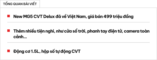 Ra mắt New MG5 phiên bản đầy đủ tại Việt Nam: Giá 499 triệu, hộp số tự động, tích hợp nhiều tiện nghi để cạnh tranh với sedan Nhật Bản và Hàn Quốc - Hình 1.