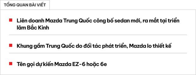 Sedan mới của Mazda lần đầu tiên tiết lộ trước khi ra mắt trong tháng này: Dự kiến là hậu duệ của Mazda6 với thiết kế mới lạ, trang bị động cơ điện - Ảnh 1.