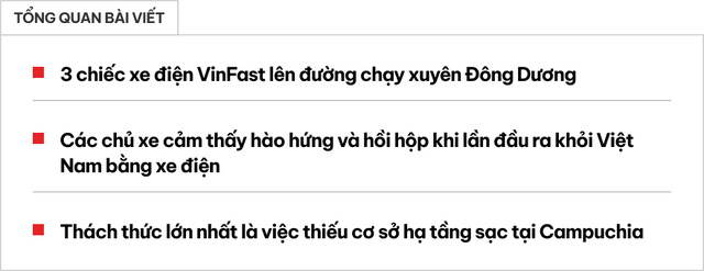 Nhóm chủ xe điện VinFast ‘phượt’ xuyên Đông Dương: 6.000km trong 20 ngày, thử nghiệm tính tiện ích của xe điện - Hình 1.