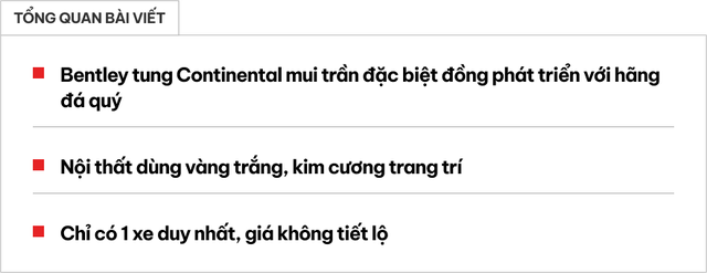 Bentley độc đáo được trang trí bằng kim cương và vàng trắng, đang chờ đợi sự săn đuổi của các đại gia trên khắp thế giới - Ảnh 1.