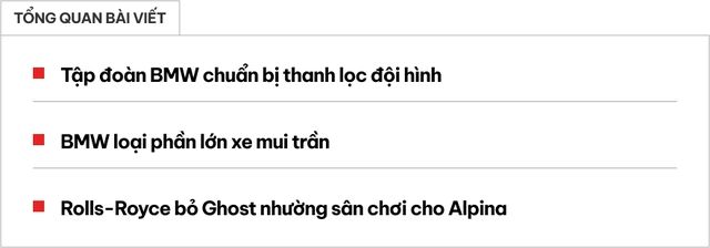 Tập đoàn BMW đang thực hiện việc cập nhật đội ngũ sản phẩm: Loại bỏ các mẫu xe mui trần, tinh lọc danh mục sản phẩm của Rolls-Royce