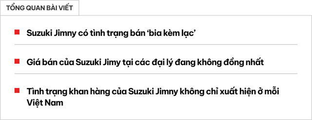 Sau khi ra mắt không lâu, Suzuki Jimny đã gặp tình trạng bán với giá 'bia kèm lạc', có nơi lên đến 904 triệu đồng - Hình ảnh 1.