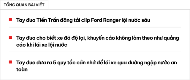 Đừng tin vào quảng cáo, nhớ những 5 nguyên tắc mà tay lái Việt chia sẻ để tránh nguy hiểm khi lái xe qua đường ngập nước - Hình 1.