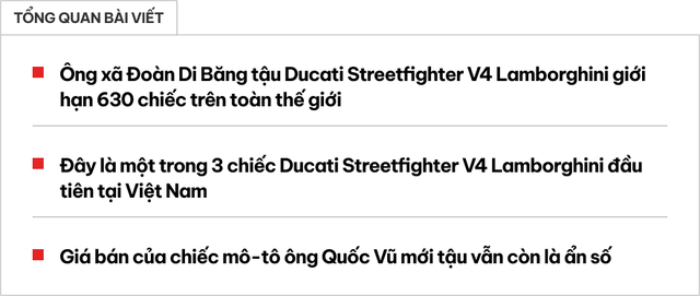 Sau khi mua Lamborghini Urus làm quà tặng cho vợ, ông chồng Đoàn Di Băng tiếp tục sở hữu một chiếc Ducati Streetfighter V4 phiên bản giới hạn chỉ có 630 chiếc trên toàn thế giới - Ảnh 1.