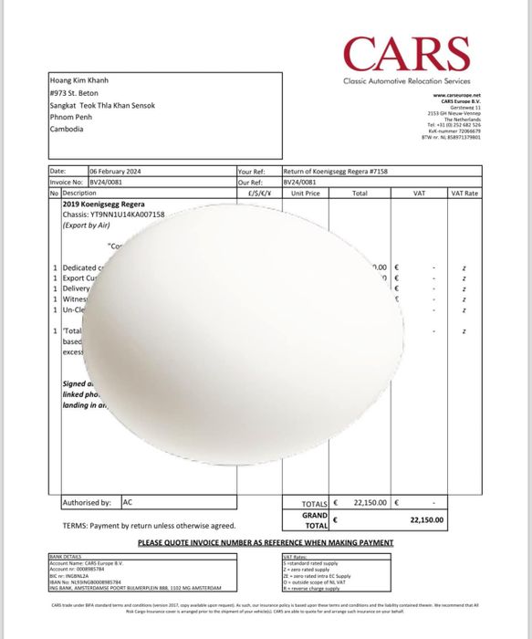 Không chỉ bỏ ra 9 tỷ để bảo dưỡng xe, Hoàng Kim Khánh còn phải chi thêm hơn 600 triệu để đưa Koenigsegg Regera về - Ảnh 1.