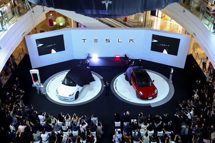 Tesla Model Y và Model 3 ra mắt tại Thái Lan vào tháng 12 năm 2022 - Ảnh: Reuters