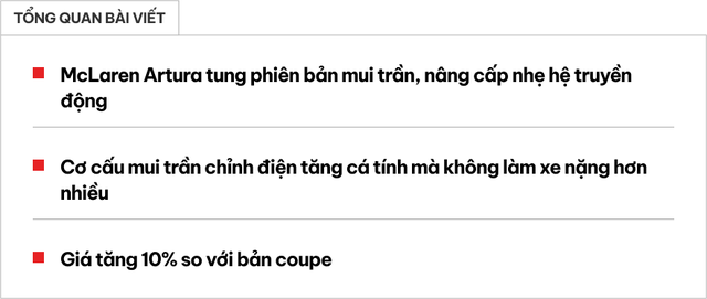 McLaren Artura ra mắt phiên bản mui trần: Sự lựa chọn mới cho các doanh nhân thành đạt Việt - Hình 1.