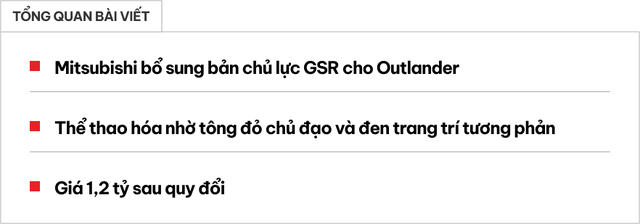 Mitsubishi giới thiệu phiên bản thể thao mới của Outlander cho thị trường Úc - Ảnh 1.