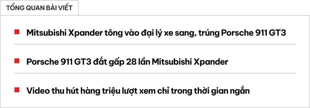 Chủ nhân của chiếc Mitsubishi Xpander này trải qua một ngày khó khăn: Chọn ngay chiếc Porsche 911 để 'hạ cánh', phải đền 500 triệu đồng cho xe 500 triệu đồng - Ảnh 1.