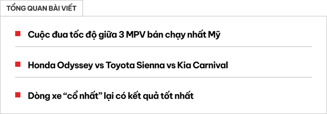 Cuộc đua giữa các dòng MPV khổng lồ: Kia Carnival vs Honda Odyssey vs Toyota Sienna - Hình 1.