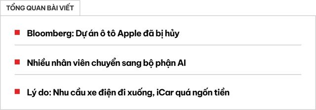 Dự án iCar, dự án tham vọng nhất của Apple, đã đến hồi kết: chiếc xe hiện đại chỉ còn là ảo tưởng, 2.000 nhân viên đối diện với nguy cơ mất việc, cả chuyên gia từ Lamborghini đến cũng không thể giúp gì - Hình ảnh 1.