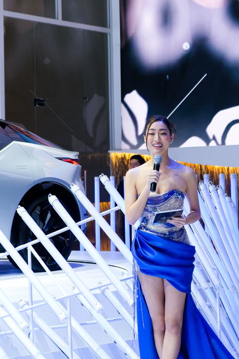 Những bóng hồng tại Triển lãm VMS 2022: Có cả Lệ Quyên và dàn hoa hậu - Ảnh 4.