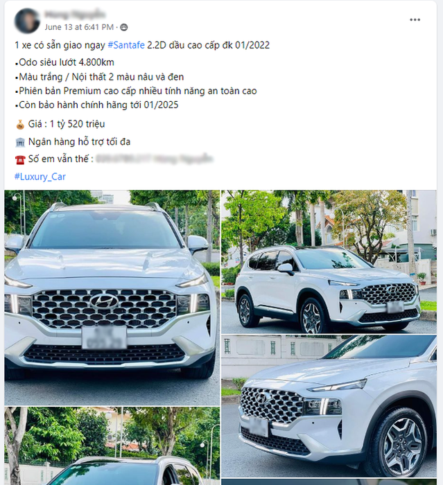 Dòng Xe Hyundai SantaFe 'Hàng Lướt' Giá Cao Hơn Xe Mới: Hình Ảnh Thực Tế