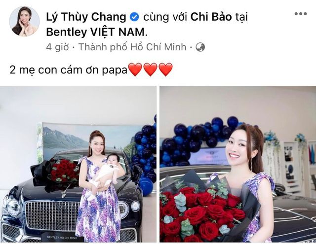 Chào đón con đầu lòng, diễn viên Chi Bảo mạnh mẽ bỏ ra gần 20 tỷ đồng để mua chiếc Bentley Flying Spur tặng vợ - Hình 1.