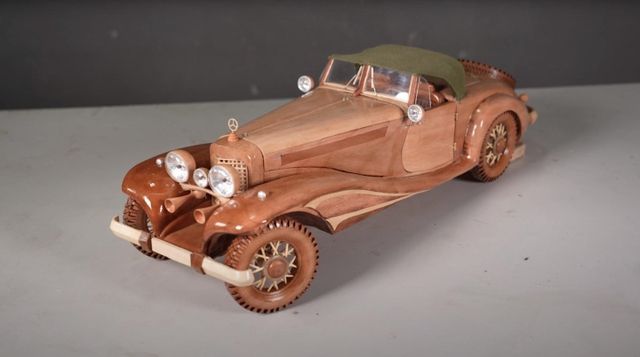 Ngắm Mercedes-Benz 500 K Special Roadster bằng gỗ cực tinh xảo  - Ảnh 1.
