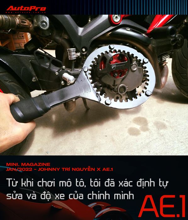 Johnny Trí Nguyễn đã thể hiện niềm đam mê của mình với Ducati trong suốt 10 năm qua và mong muốn tạo ra một chiếc mô tô ba bánh độc đáo nhất tại Việt Nam.