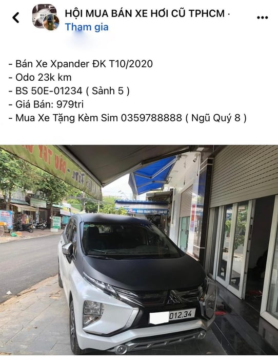 Phát hiện biển số '012.34', chủ xe Mitsubishi Xpander rao bán lại với giá gần 1 tỷ đồng - Ảnh 1.