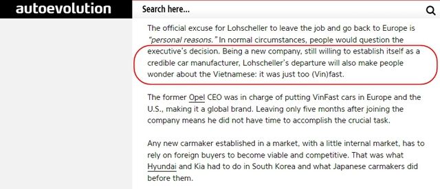 Sự ra đi của ông Michael Lohscheller từ VinFast sau chỉ 5 tháng đã thu hút sự chú ý toàn cầu. Dù nhanh chóng nhưng không thể ngăn cản sự phát triển của hãng xe Việt.