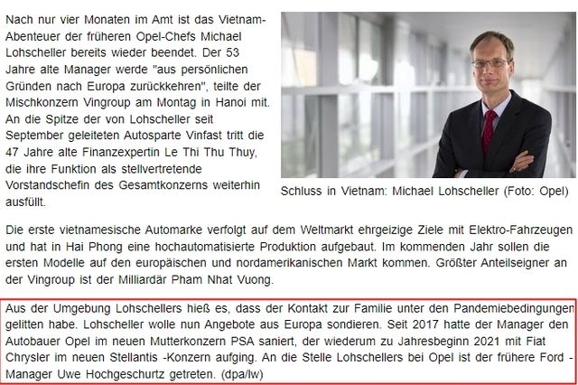 Sự ra đi của ông Michael Lohscheller từ VinFast sau chỉ 5 tháng đã gây ra làn sóng phản ứng lớn trong cộng đồng quốc tế. Hành động này được xem là một dấu hiệu đáng chú ý về sự biến động trong ngành công nghiệp ô tô.