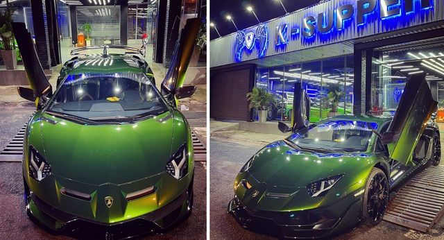 Đại gia Vinh 'của bang' vừa mua chiếc Lamborghini màu xanh độc nhất tại Việt Nam. - Hình ảnh 2.