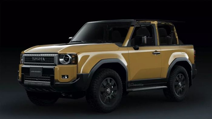 Toyota Land Cruiser Prado 2024 nếu có phiên bản mui trần sẽ không thua kém về vẻ đẹp so với Jeep Wrangler và Ford Bronco.