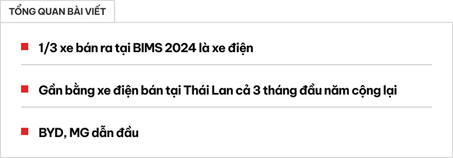 Một phần ba số lượng xe bán ra tại Triển lãm Ô tô Quốc tế Bangkok 2024 là xe điện - Ảnh 1.