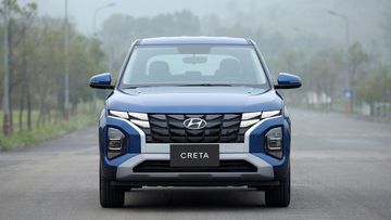 Phần đầu xe Hyundai Creta 2022 đặc biệt với lưới tản nhiệt “Parametric Jewel Pattern Grille” màu đen nổi bật.