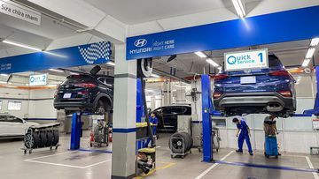 Xưởng được trang bị các thiết bị, máy móc hiện đại theo tiêu chuẩn quốc tế của Hyundai