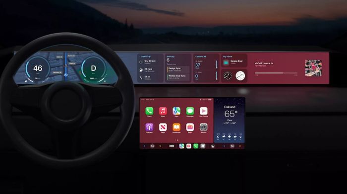 Apple trì hoãn việc ra mắt iCar đến năm 2028, giảm cấp độ lái tự động 2023-Apple-CarPlay.webp