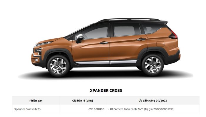 Mitsubishi Xpander tiếp tục đứng đầu thị trường và duy trì ngôi vương doanh số. Hình ảnh xpander-cross.jpg minh họa mẫu xe Xpander.