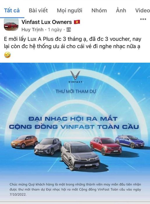 Vé tham dự buổi hòa nhạc lớn của Cộng đồng VinFast toàn cầu thu hút sự chú ý của cộng đồng mạng