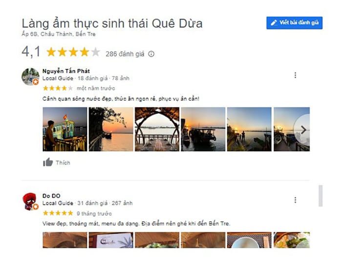 Thưởng thức đặc sản truyền thống tại làng sinh thái ẩm thực Quê Dừa Bến Tre.