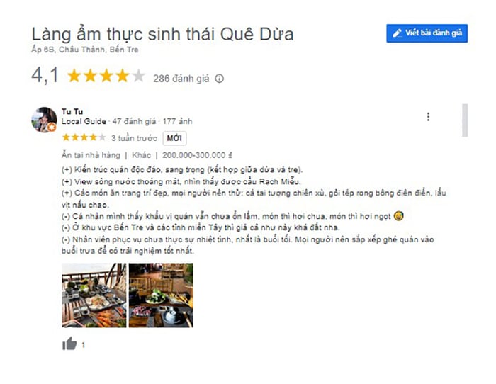 Thưởng thức đặc sản truyền thống tại làng sinh thái ẩm thực Quê Dừa Bến Tre.