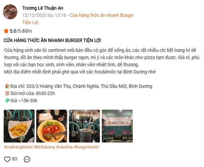 Thưởng thức Burger Tiện Lợi ở Bình Dương, hương vị phương Tây thật sự lôi cuốn.