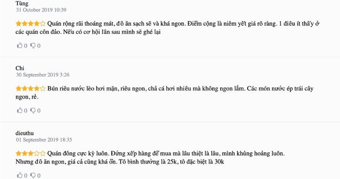 Quán Bún riêu Bà 2 Khiêm Côn Đảo là điểm đến không thể bỏ qua của du khách xa xứ