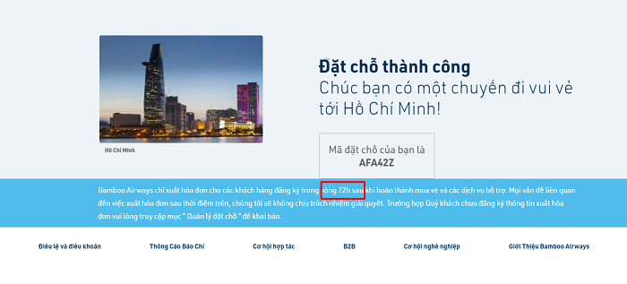 Kiểm tra vé máy bay đã đặt của Bamboo Airways