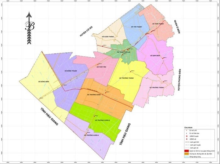 Bản đồ huyện Thới Lai (Nguồn: Trang Web Nhà Đất)
