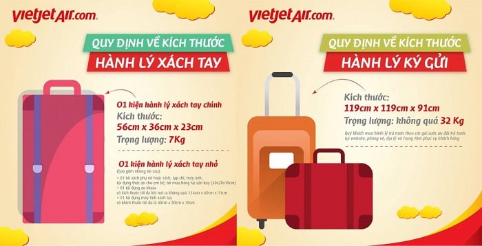 Quy định về hành lý xách tay của Vietjet