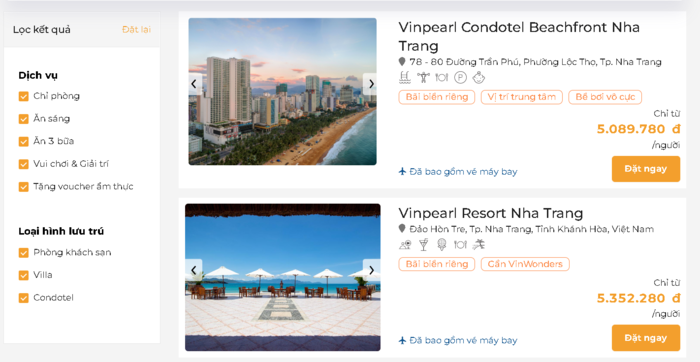 Đặt vé máy bay từ Vinh đến Nha Trang