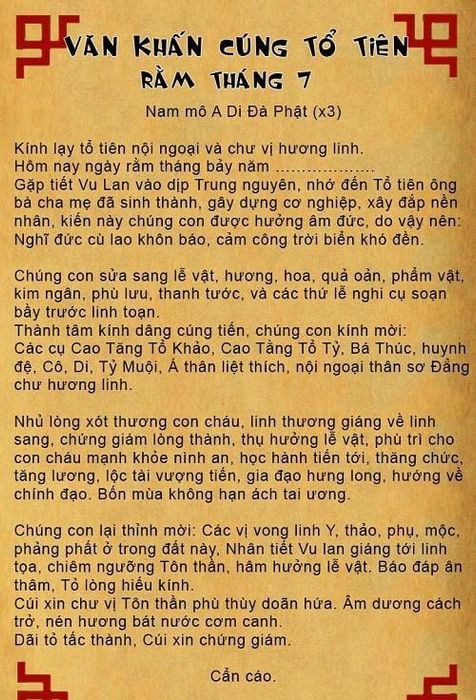 Lễ cúng Rằm tháng 7