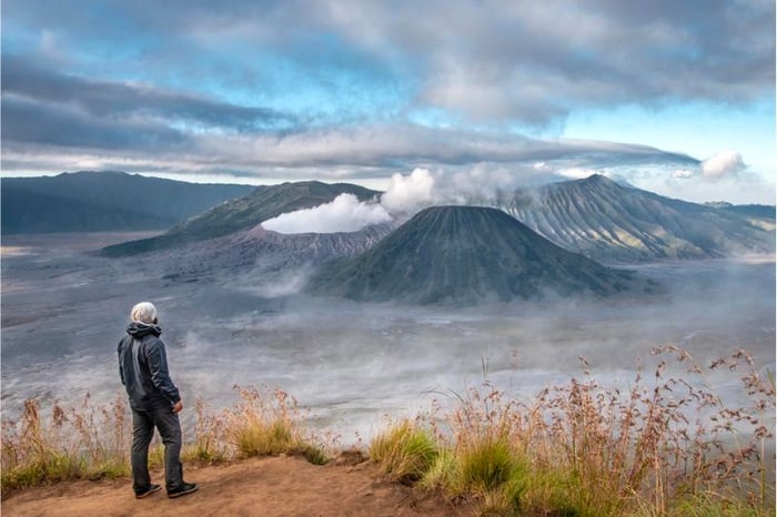 Núi lửa Bromo kỳ vĩ ở phía đông của đảo Java, Indonesia