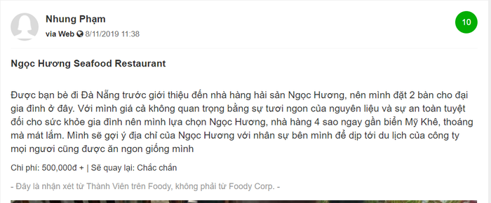 Tại sao bạn không trải nghiệm nhà hàng hải sản Ngọc Hương?