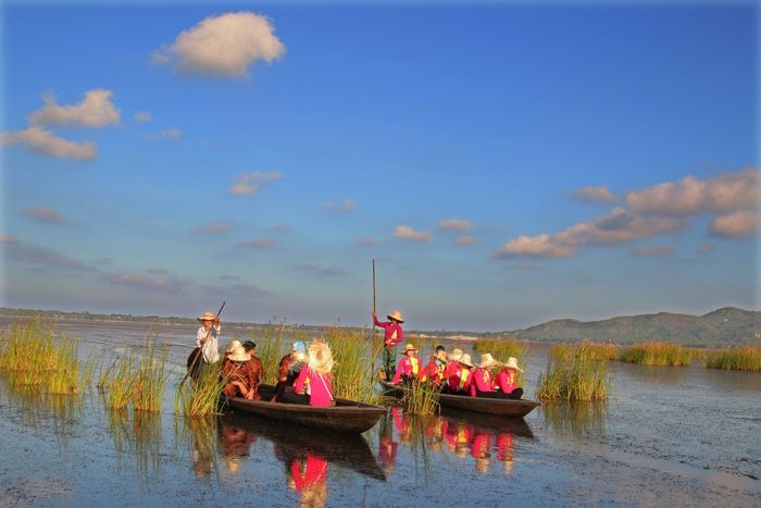 Trải nghiệm việc lái thuyền trên đầm